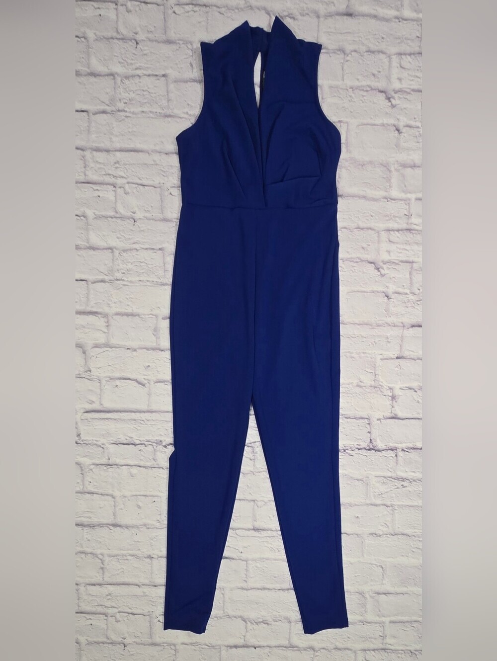 Fashion Nova Royal Blue Deep V Sleeveless Bodycon Jumpsuit XL - Picture 4 of 12
